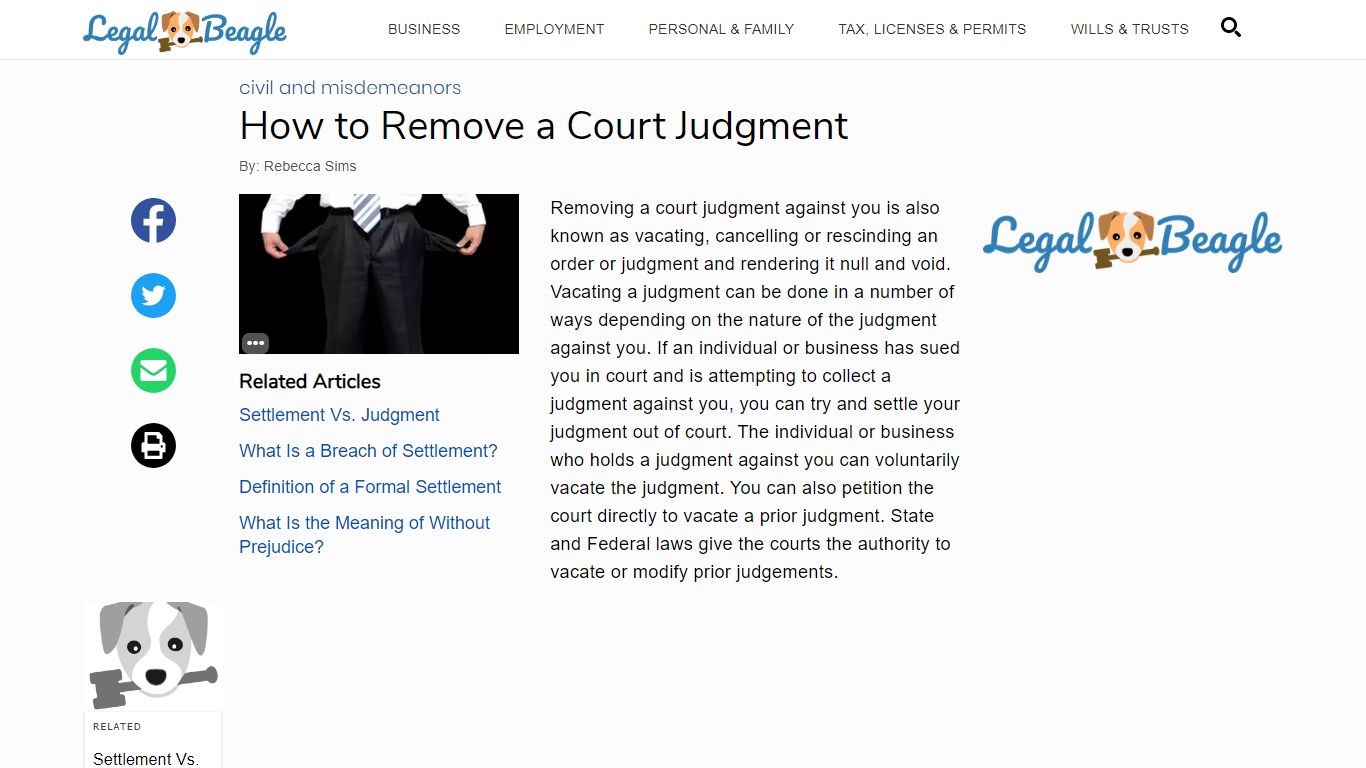 How to Remove a Court Judgment | Legal Beagle